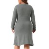 Agnes Orinda Women's Plus Size Crew Neck Long Sleeve Fall Fashion Knit Midi Pullover Sweater Dresses - 4 of 4