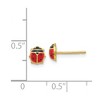 Black Bow Jewelry Kids 5mm Red Ladybug Post Earrings in 14k Yellow Gold and Enamel - 4 of 4