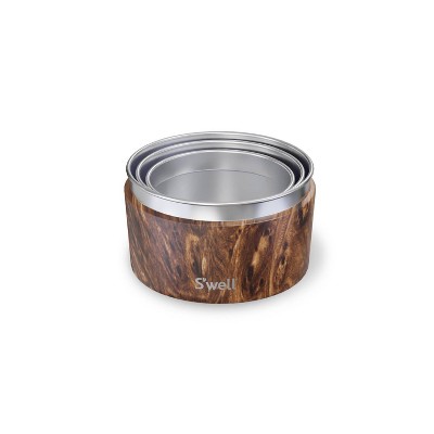 Teakwood and Stainless Steel 3-Piece Food Canister Set