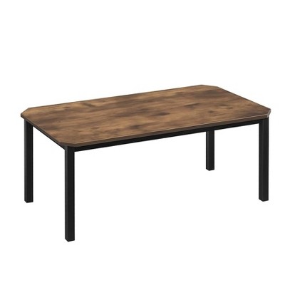homfan Dining Table, Kitchen Dining Table， Rectangular Dining Table with Cut Corners for Living Room and Dining Room