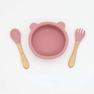 MyKids-USA Baby Bear Shape Food Training Silicone Bowl With Spoon Tableware - 1 of 2