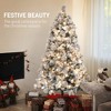 6.5 ft Prelit Flocked Artificial Christmas Tree with 350 Clear Lights, 1107 Tips - 4 of 4