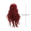 Unique Bargains Women's Halloween Long Body Wave Lace Front Wigs with Wig Cap 26" Wine Red 1 Pc - image 2 of 4