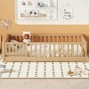 Whisen Twin Size Montessori Floor Platform Bed with Built-in Book Storage Rack on Headboard - 2 of 4