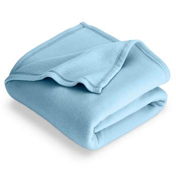 Light Blue Twin/Twin XL Lightweight Polar Fleece Blanket by Bare Home