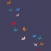 Women's Design By Humans Flying Paper Cranes Birds By Magnussons Racerback Tank Top - 2 of 3