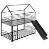 NicBex Twin Over Twin Bunk Bed with Guardrail and Slide,House Twin Loft Bed with Ladder,Modern Bunk Beds,Noise Reduced Bunk Beds for Bedroom - 2 of 4