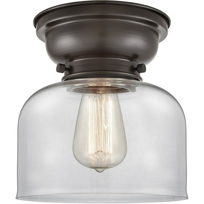 Large Bell-1 Light Flush Mount in Industrial Style-8 Inches Wide by 7.15 Inches High