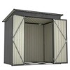 6x4ft Outdoor Storage Shed With Double Hinged Door, Metal Garden Shed Storage House With 2 Integrated Punched Vents For Lawn, Black - 2 of 4