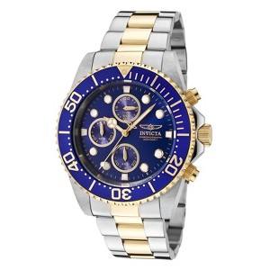Invicta 1773 Men's Pro Diver Two Tone Blue Dial Coin Edge Bezel Chronograph Watch - 1 of 4