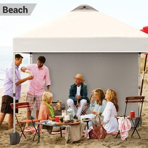 WhizMax 10x10 Pop Up Canopy Tent, Portable Instant Commercial Canopy with 1 Sidewall  and Sandbags, White - 1 of 4