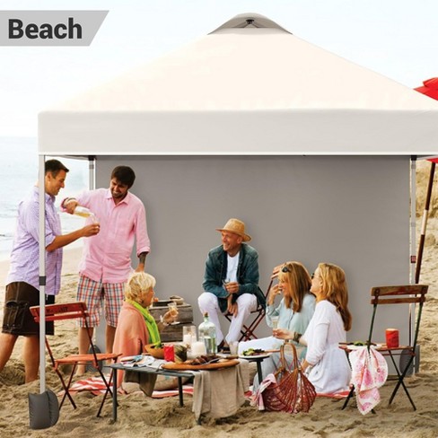 WhizMax 10x10 Pop Up Canopy Tent, Portable Instant Commercial Canopy with 1 Sidewall  and Sandbags, White - image 1 of 4