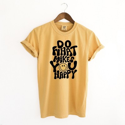 Simply Sage Market Women's Do What Makes You Happy Short Sleeve Garment Dyed Tee