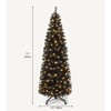 6ft/7.5ft Pre-Lit Artificial Pencil Christmas Tree with Remote Hallowen Tree - 2 of 4