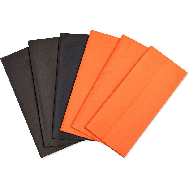 6ct Tissue Sheets Orange/Black, 1 of 9