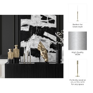 Metal Taper Candle Holder - Elegant Iron Glam Design for Home, Office, Living Room, Bedroom & Dining Table - 1 of 4