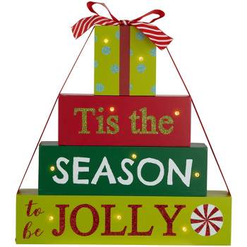 Northlight Lighted "Tis The Season To Be Jolly" Christmas Decoration - 11.75"