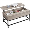 Yaheetech Rustic Industrial Lift-top Coffee Table with Hidden Storage Compartments and Metal Legs for Living Room - 2 of 4