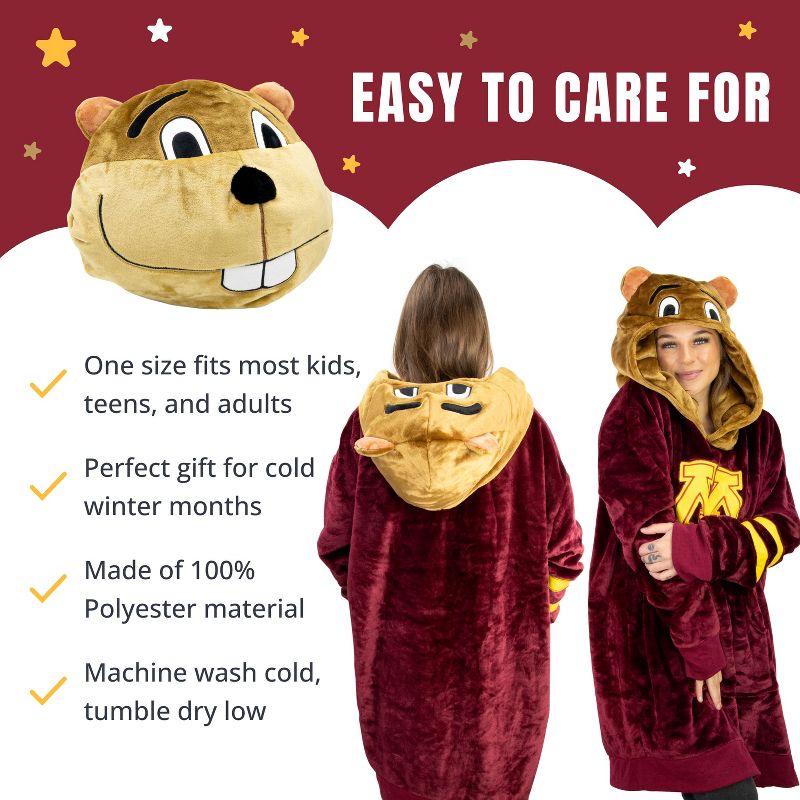 University of Minnesota Golden Gophers Snugible Blanket Hoodie & Pillow, 6 of 10