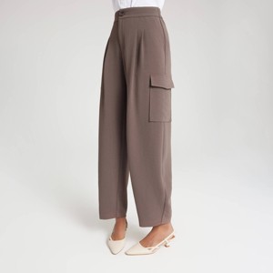 Women's Barrel Leg Pleated Cargo Pants - A New Day™ - 1 of 4