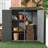 Outsunny Outdoor Storage Cabinet Wooden Garden Shed Utility Tool Organizer with Waterproof Asphalt Rood, Lockable Doors, 3 Tier Shelves for Lawn, Backyard - image 2 of 4