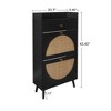 RISOKEYS Natural Rattan Shoe Cabinet with 2 Flip Drawers,Free Standing Shoe Rack Storage Cabinet for Heels,Slippers for Entrance Hallway - 3 of 4