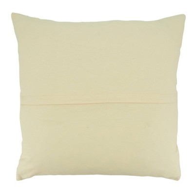 Elegant Banded 20"x20" Natural Cotton Throw Pillow Cover