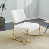 CAVINAS PU Leather Glider Rocking Chair with Mid-Height Backrest,Upholstered Rocking Chair,Nursery Accent Chair for Bedroom - 2 of 4