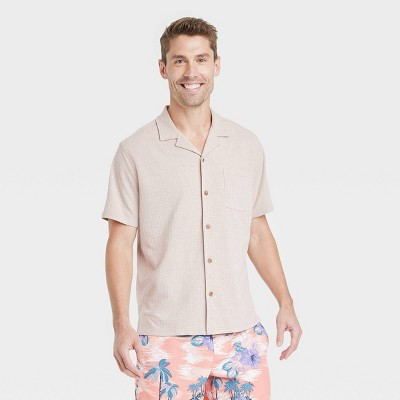 Men's Short Sleeve V-neck Button-down Shirt - Goodfellow & Co™ : Target