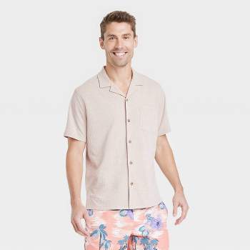 Men's Short Sleeve V-Neck Button-Down Shirt - Goodfellow & Co™