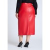 ELOQUII Wrap Front Faux Leather Midi Skirt - 4 of 4