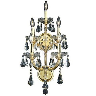 Elegant Lighting Maria Theresa 5 light Gold Wall Sconce Clear Royal Cut Crystal