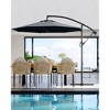 10 FT Cantilever Umbrella, Outdoor Offset Patio Umbrella with Easy Tilt Adjustment, 8 Ribs, UV Protection for Backyard, Lawn, Garden - 2 of 4