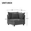 Corner Seat Modular Sectional Sofa Unit, Chenille Upholstery, Armrest Storage, USB, Gray - 2 of 4
