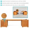 Sunnydaze Outdoor Meranti Wood with Teak Oil Finish Wooden Garden Planter Box Bench Seat - 68" - Brown - image 2 of 4