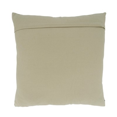Natural Banded Cotton and Polyester Throw Pillow Cover