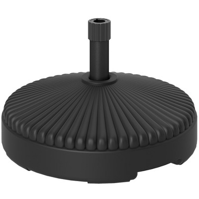 Outsunny Round Patio Umbrella Base Holder Outdoor Umbrella Stand, Filled Up to 62lbs with Stand or 51lbs with Water for Garden Poolside