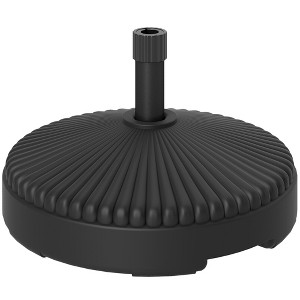 Outsunny Round Patio Umbrella Base Holder Outdoor Umbrella Stand, Filled Up to 62lbs with Stand or 51lbs with Water for Garden Poolside - 1 of 4