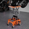 VEVOR Hydraulic Motorcycle Lift Table, 350 LBS Capacity Motorcycle Scissor Jack Lift with Wide Deck, J-hooks, 4 Wheels - 3 of 4