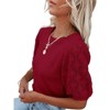 BLUEMING Sweater Tops for Women Short Sleeve Crew Neck Summer Knit Shirt Eyelet Knit Elbow Sleeve Tops - 3 of 3