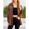 Womens Velvet Long Sleeve Button Down Shirts Casual Blazer Jacket Oversized Blouses Tops - 2 of 4