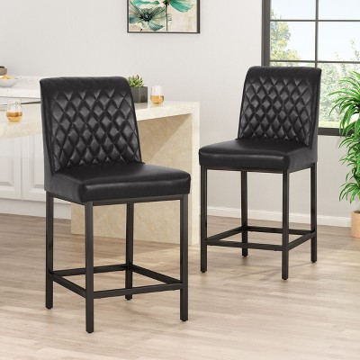 Upholstered and Wood Boucle Counter Height Barstool Christopher Knight Home