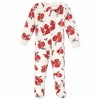 Hudson Baby Infant Girls Plush Sleep and Play, Red Rose Leopard - 3 of 4