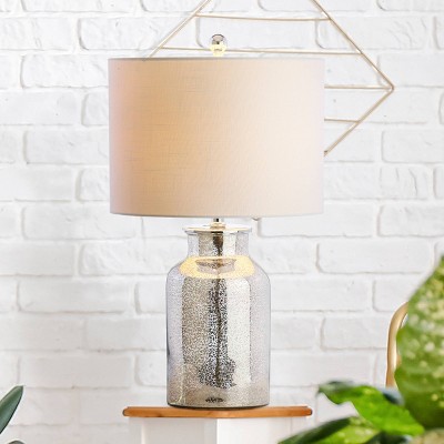 24.5" Glass Esmee Mercury Table Lamp (Includes LED Light Bulb) Silver - JONATHAN Y