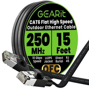GEARit Black Cat6 Flat Outdoor Ethernet Cable - 1 of 4
