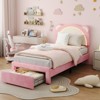 Twin & XL Bed Frame for Kids, Upholstered Platform Bed Frame with Adjustable Headboard & Led Light, for Kids' Room Nursery, - 3 of 4