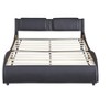 CAVINAS Platform Bed with LED Light,Faux Leather Bed Frame,Box Spring Not Required,Assembly Required,White/Black - 4 of 4
