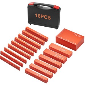 VEVOR Setup Blocks Woodworking Tools, 16-Piece, Precision Height Gauge Block Set, with Clearly Laser Engraved Size Markings and Storage Case, Orange - 1 of 4