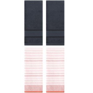 REGALWOVEN 4 Pcs Cotton Soft Comfortable Absorbent Striped Hand Towel - 1 of 4