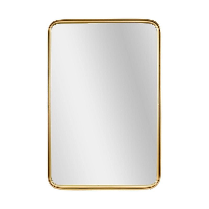22.7&#34; x 34.5&#34; Thin Gold Raised Lip Metal Framed Rectangle Decorative Wall Mirror - Head West, 1 of 8